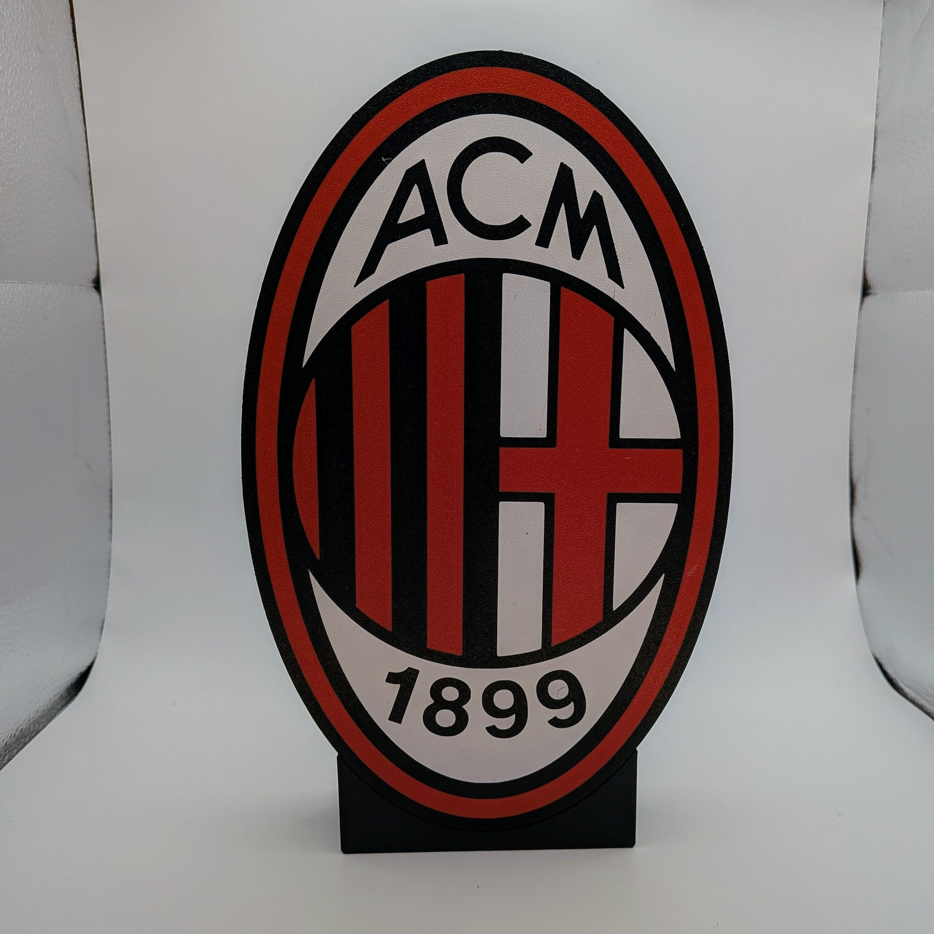 Lightbox LED AC Mailand – Rossoneri Wappenlampe für Tisch und Wand