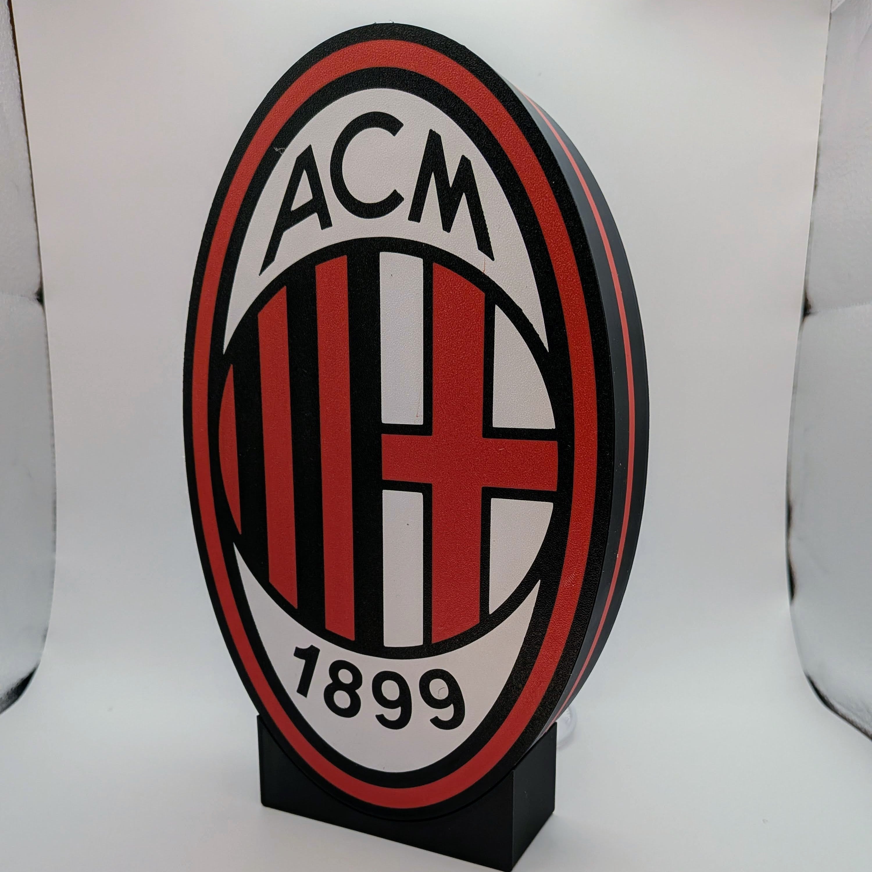 Lightbox LED AC Mailand – Rossoneri Wappenlampe für Tisch und Wand
