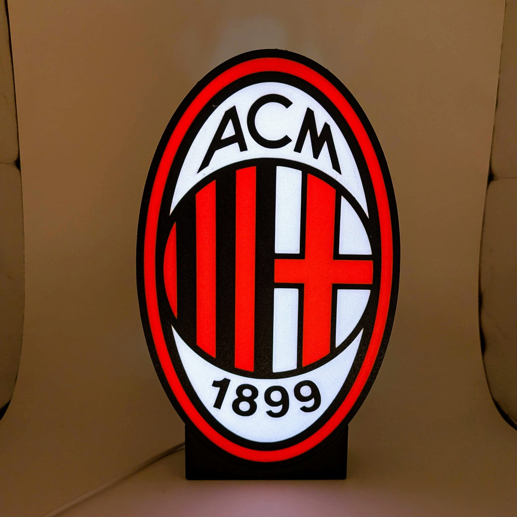 Lightbox LED AC Mailand – Rossoneri Wappenlampe für Tisch und Wand