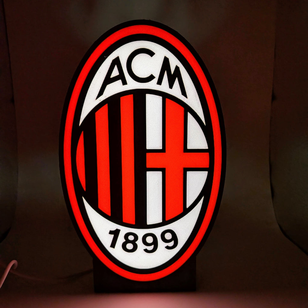 Lightbox LED AC Mailand – Rossoneri Wappenlampe für Tisch und Wand