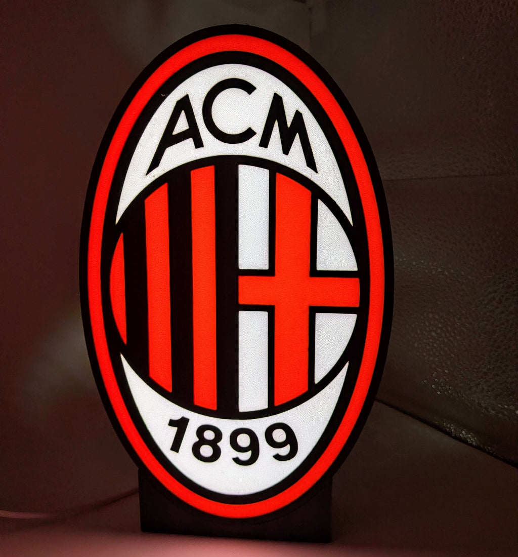 Lightbox LED AC Mailand – Rossoneri Wappenlampe für Tisch und Wand