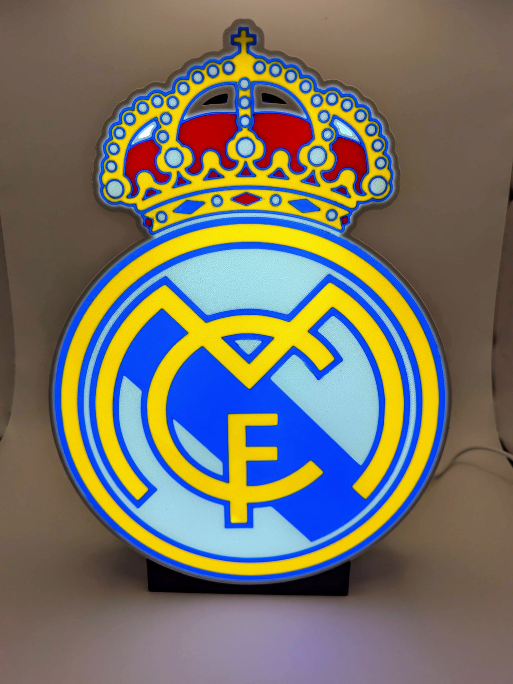 Lightbox LED Real Madrid – Lampada da Tavolo e Parete Stemma Blancos