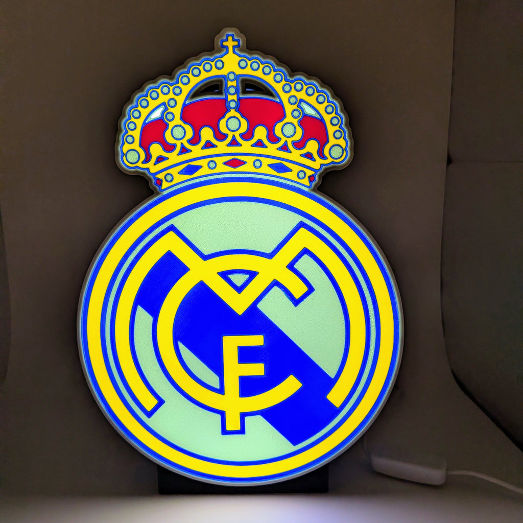Lightbox LED Real Madrid – Lampada da Tavolo e Parete Stemma Blancos