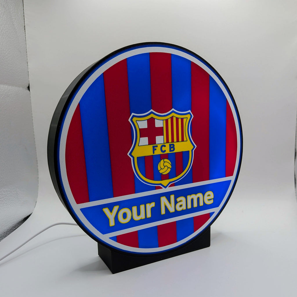 Lightbox LED Barcellona Personalizzata – Lampada da Tavolo e Parete Blaugrana con Nome