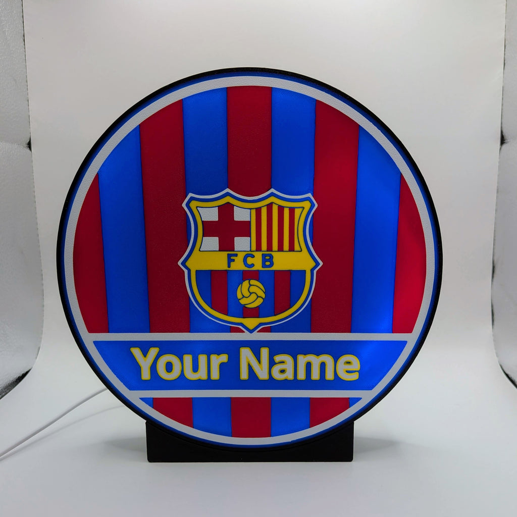 Lightbox LED Barcellona Personalizzata – Lampada da Tavolo e Parete Blaugrana con Nome