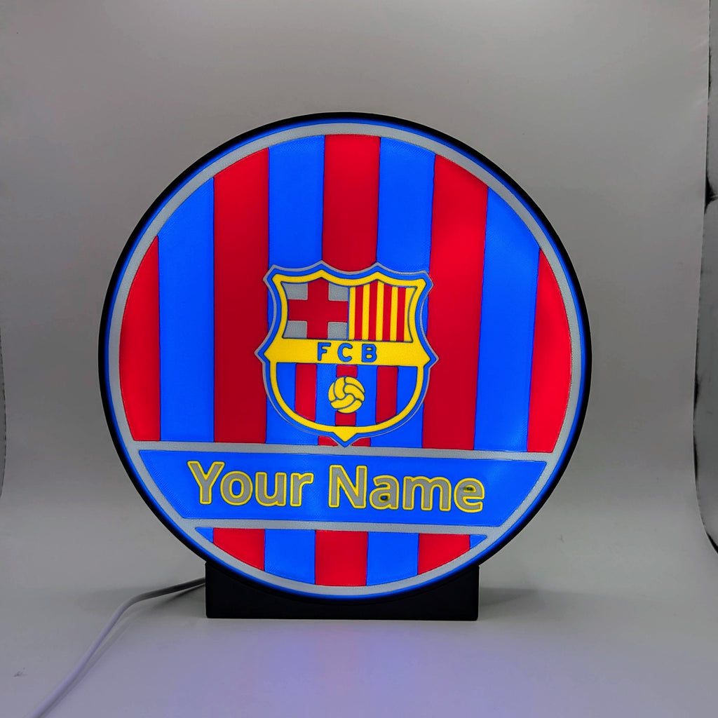 Lightbox LED Barcellona Personalizzata – Lampada da Tavolo e Parete Blaugrana con Nome