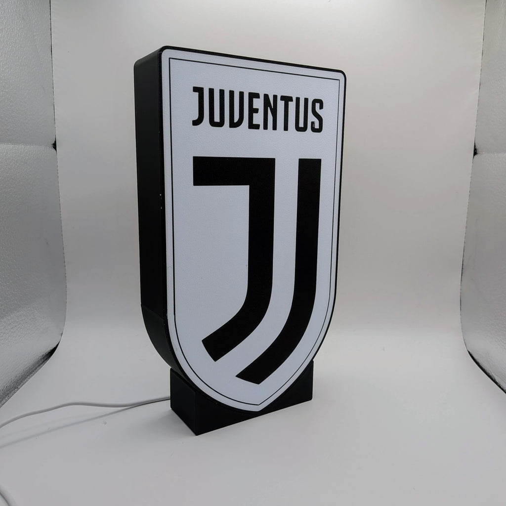 Lightbox LED Juventus – Tisch- und Wandleuchte mit Schwarz-Weiß-Wappen