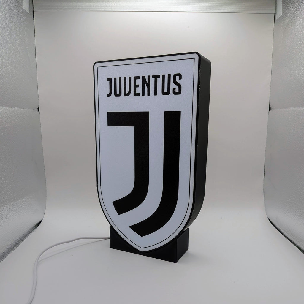 Lightbox LED Juventus – Tisch- und Wandleuchte mit Schwarz-Weiß-Wappen