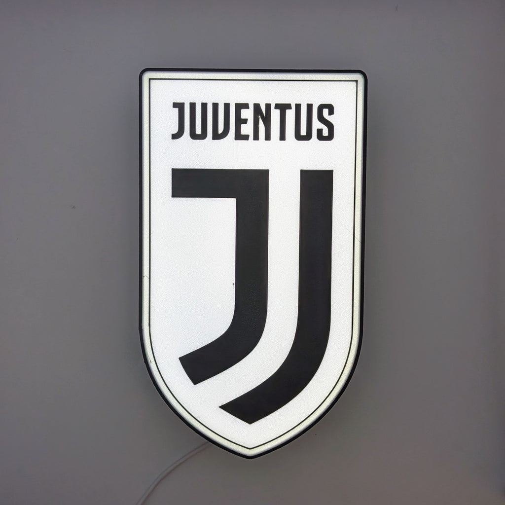 Lightbox LED Juventus – Tisch- und Wandleuchte mit Schwarz-Weiß-Wappen