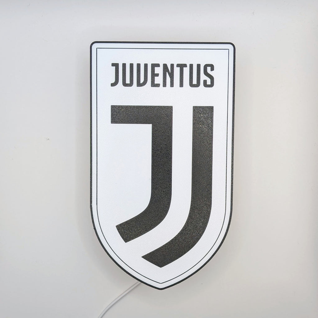 Lightbox LED Juventus – Tisch- und Wandleuchte mit Schwarz-Weiß-Wappen