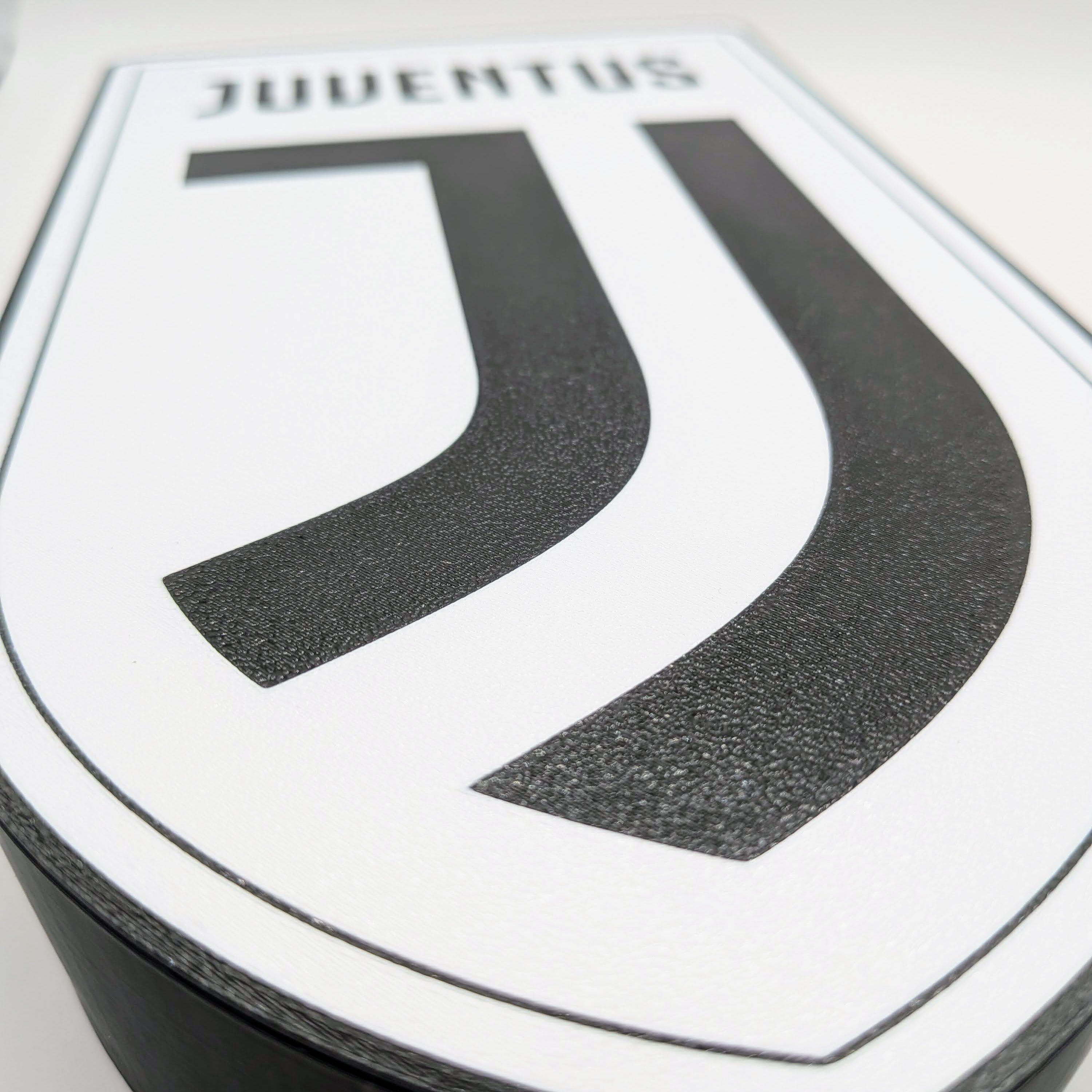 Lightbox LED Juventus – Tisch- und Wandleuchte mit Schwarz-Weiß-Wappen
