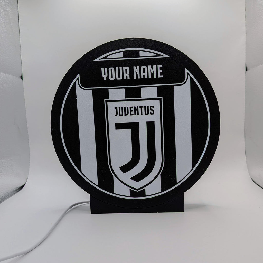 Personalized Juventus LED Lightbox - Table and Wall Lamp with Name
