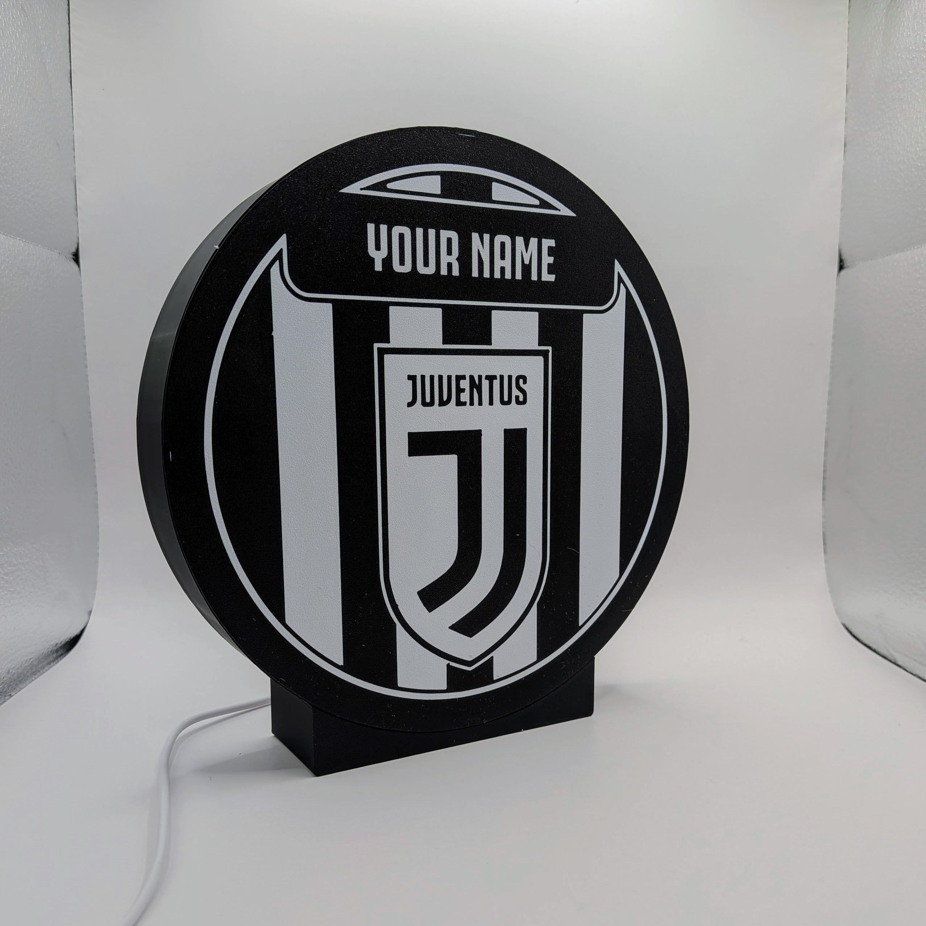 Personalized Juventus LED Lightbox - Table and Wall Lamp with Name