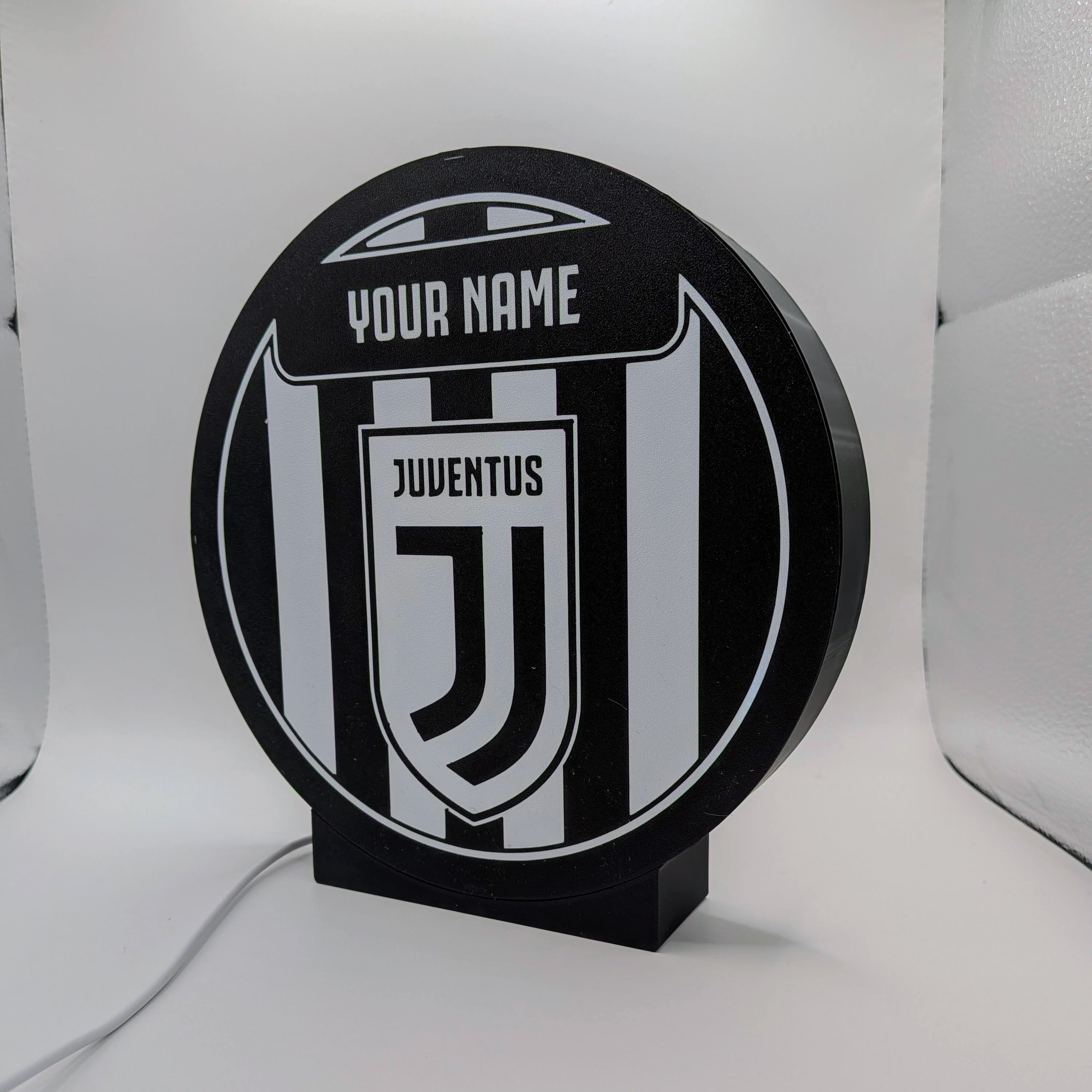 Personalized Juventus LED Lightbox - Table and Wall Lamp with Name