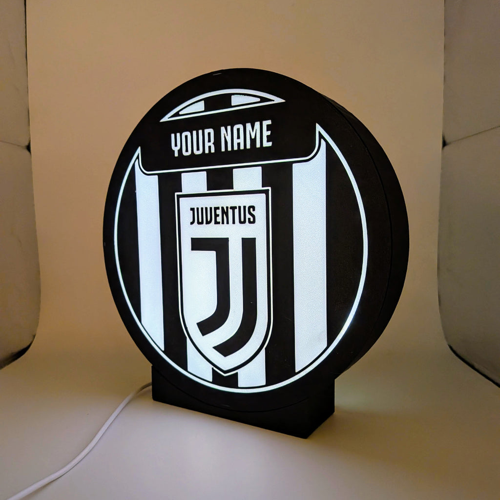 Personalized Juventus LED Lightbox - Table and Wall Lamp with Name
