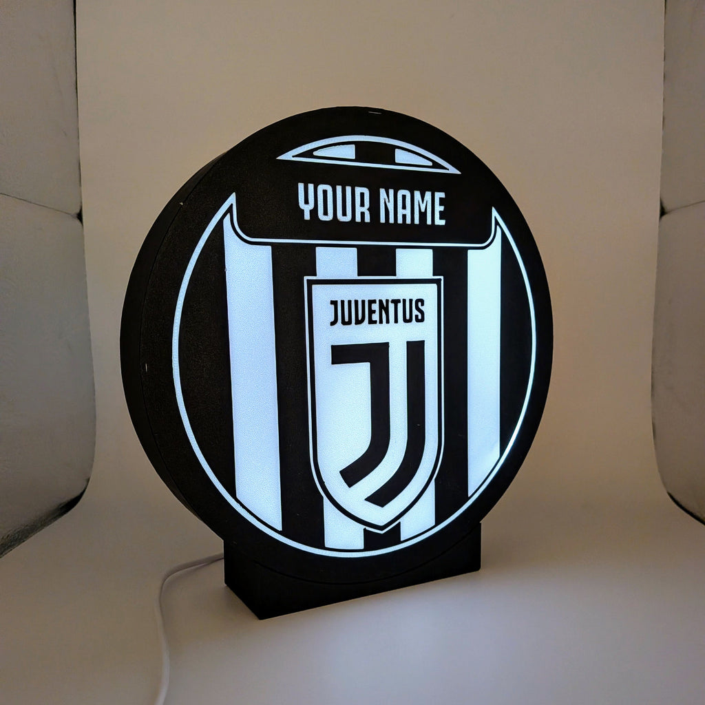 Personalized Juventus LED Lightbox - Table and Wall Lamp with Name