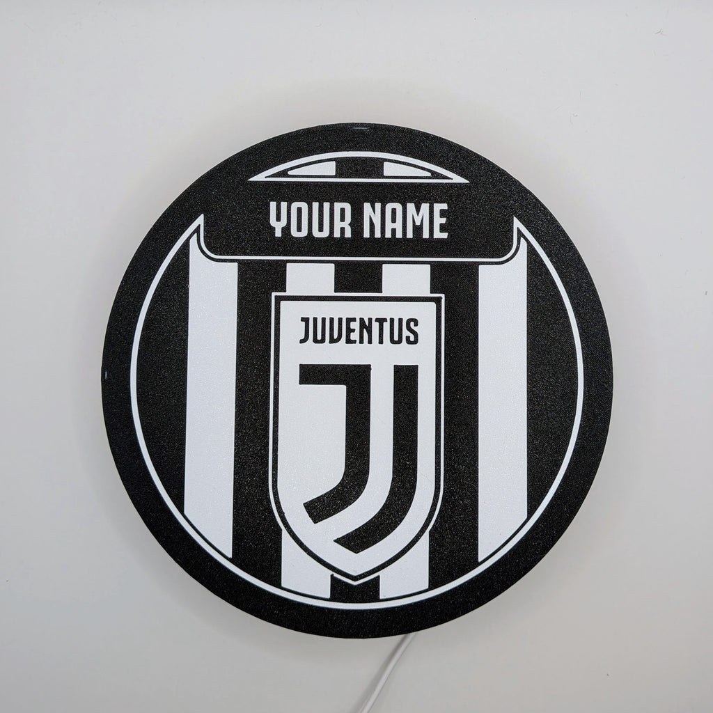 Personalized Juventus LED Lightbox - Table and Wall Lamp with Name