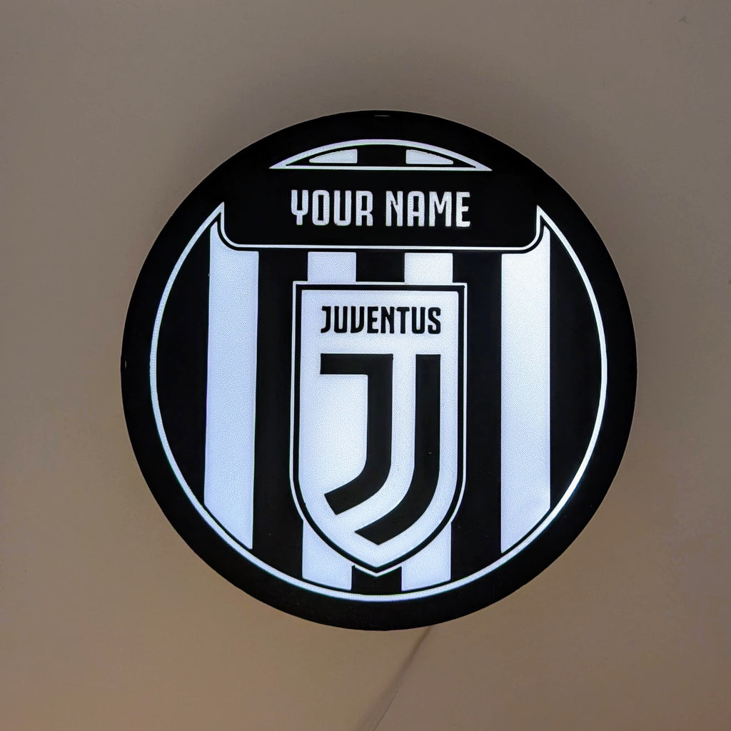 Personalized Juventus LED Lightbox - Table and Wall Lamp with Name