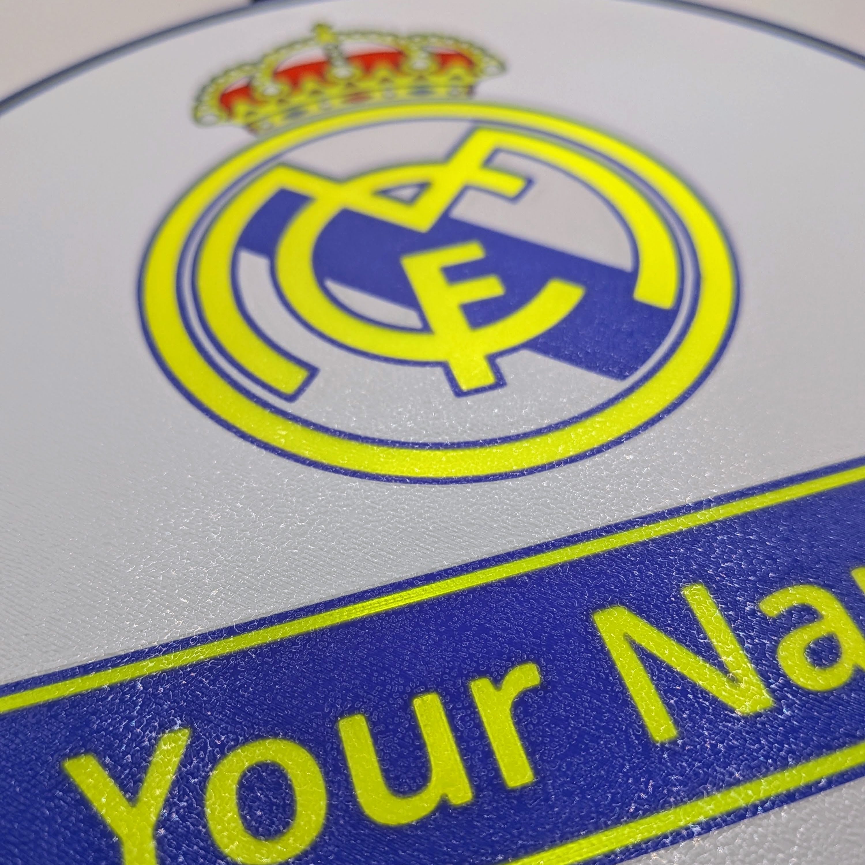 Personalisierte LED Lightbox Real Madrid – Tisch- und Wandlampe mit Namen