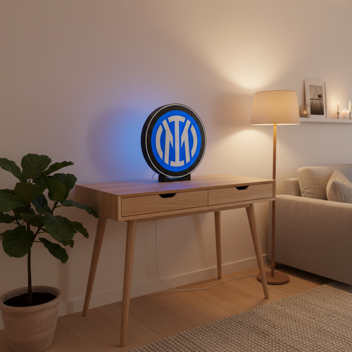 Lightbox LED Inter Classica – Lampada da Tavolo e Parete con Stemma