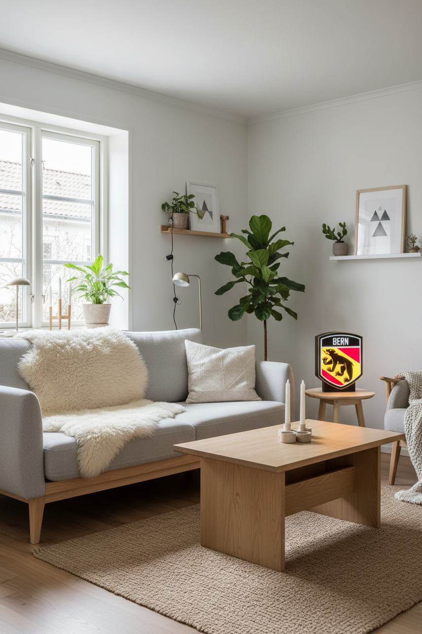 Lightbox LED Canton Berna – Lampada 3D da Tavolo e Parete con Stemma Bernese
