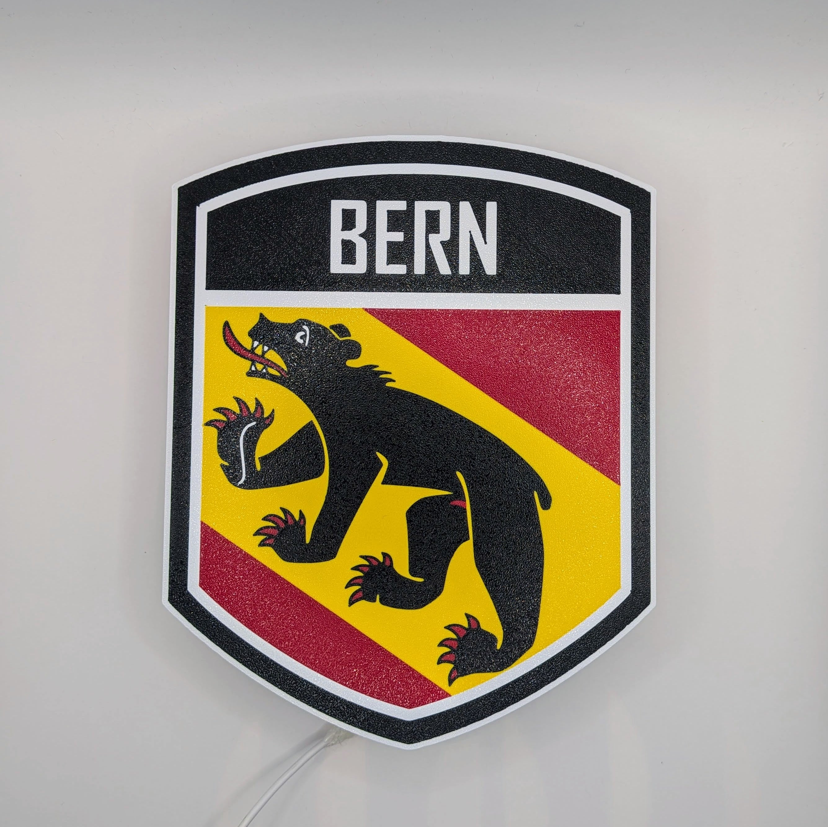 Lightbox LED Canton Berna – Lampada 3D da Tavolo e Parete con Stemma Bernese
