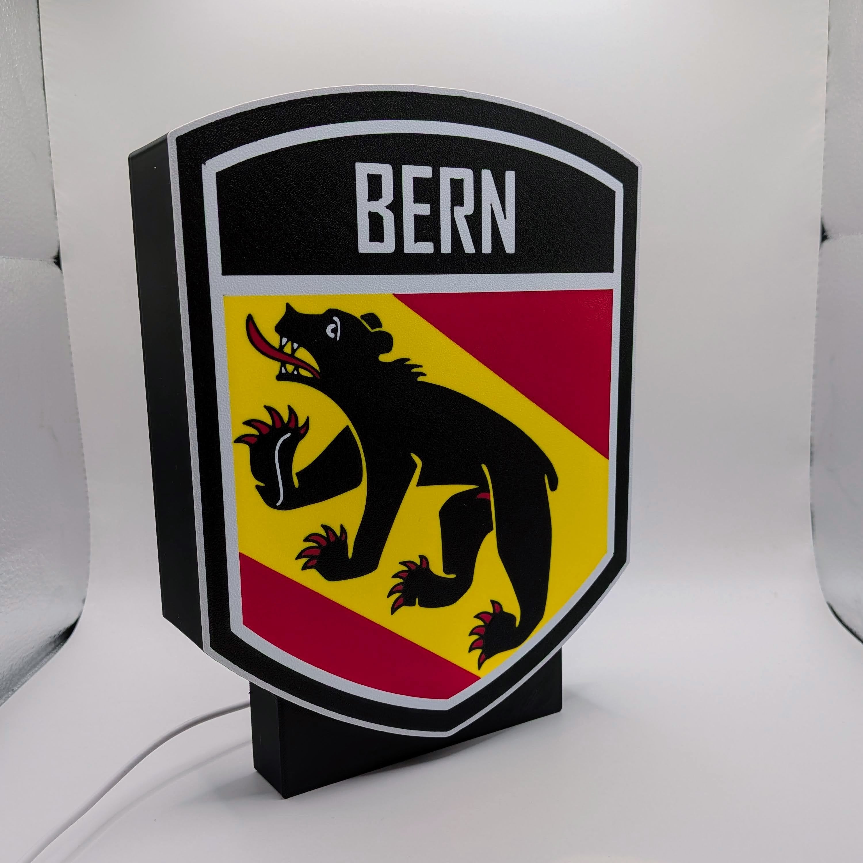 Lightbox LED Canton Berna – Lampada 3D da Tavolo e Parete con Stemma Bernese
