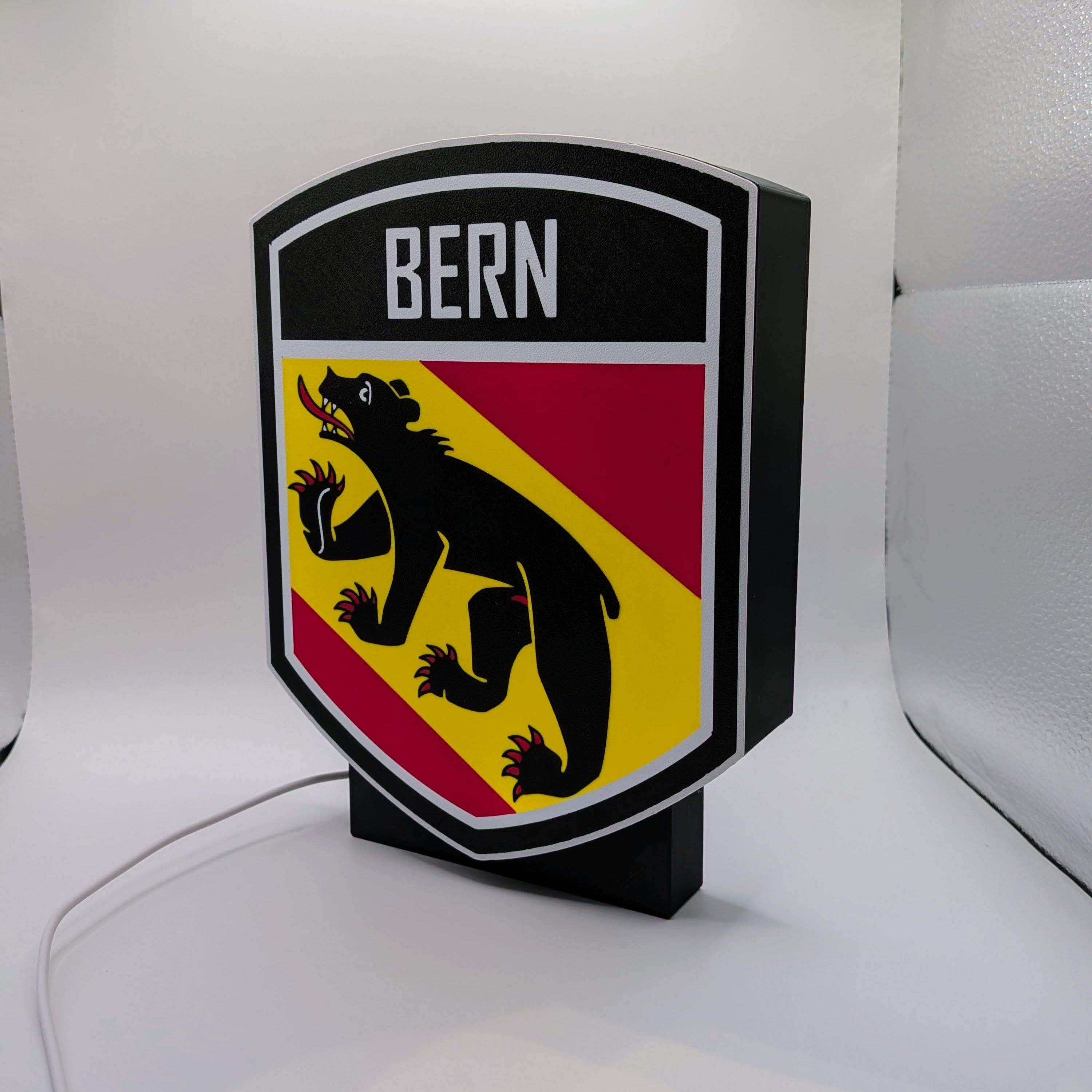 Lightbox LED Canton Berna – Lampada 3D da Tavolo e Parete con Stemma Bernese