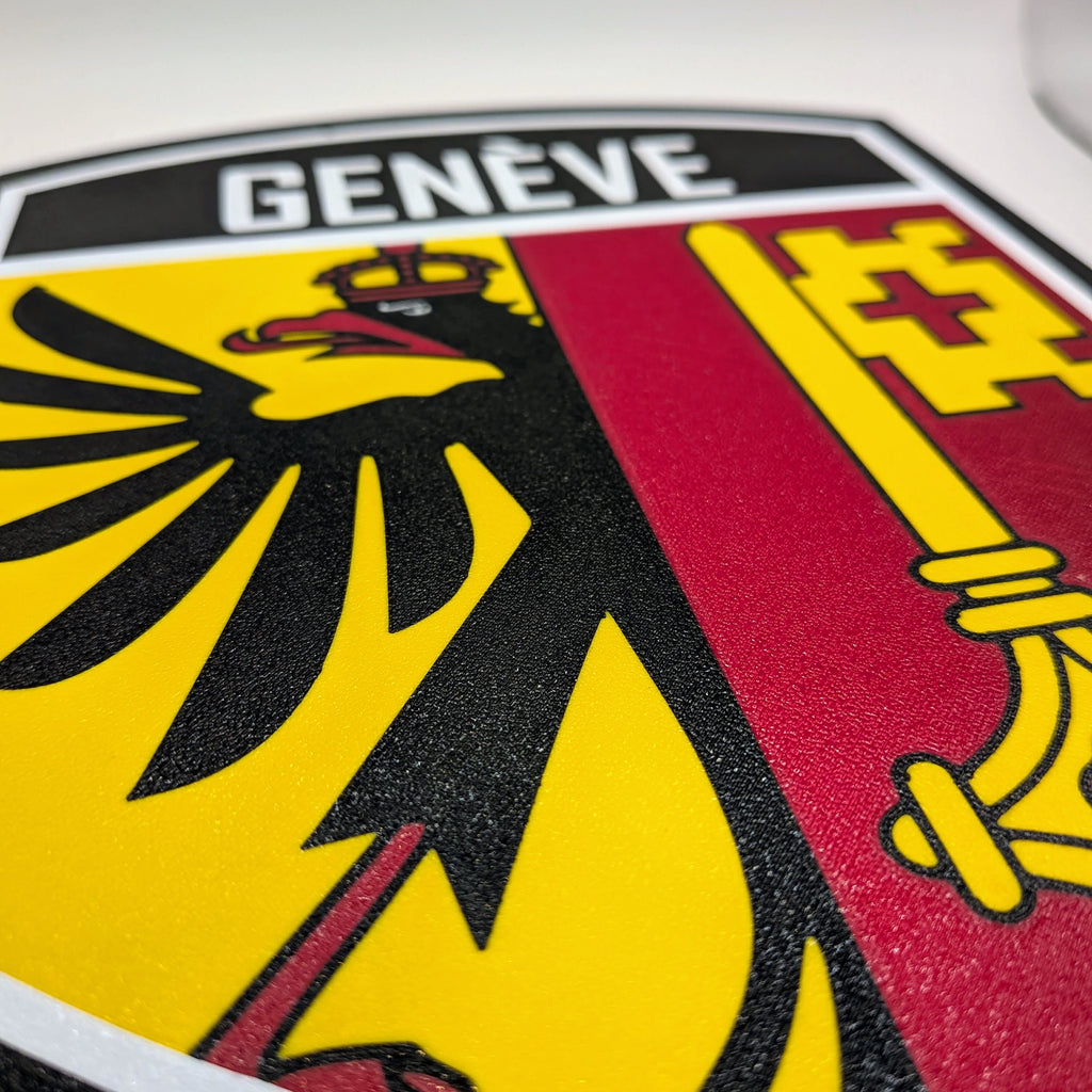 Lightbox LED Canton Ginevra – Lampada 3D da Tavolo e Parete con Stemma di Genève