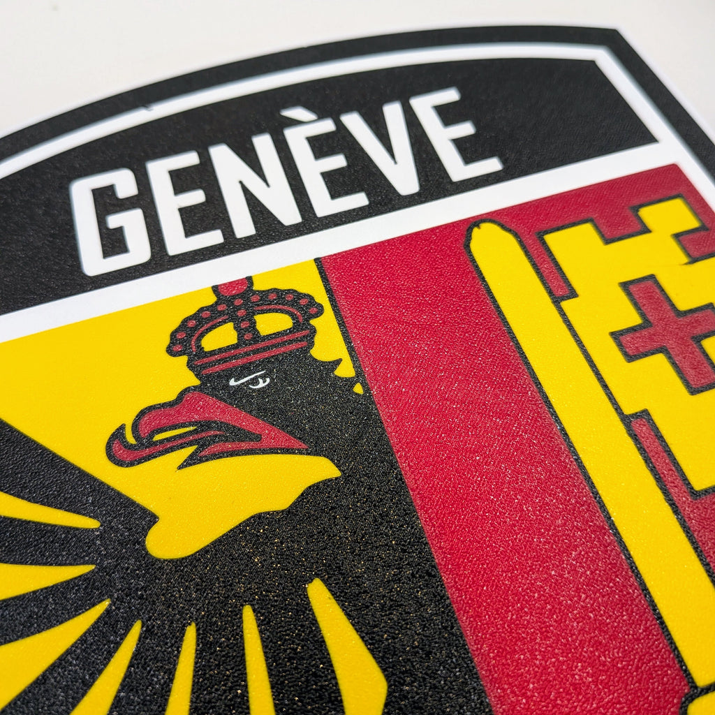 Lightbox LED Canton Ginevra – Lampada 3D da Tavolo e Parete con Stemma di Genève