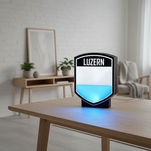 Lightbox LED Canton Lucerna – Lampada 3D da Tavolo e Parete con Stemma di Luzern