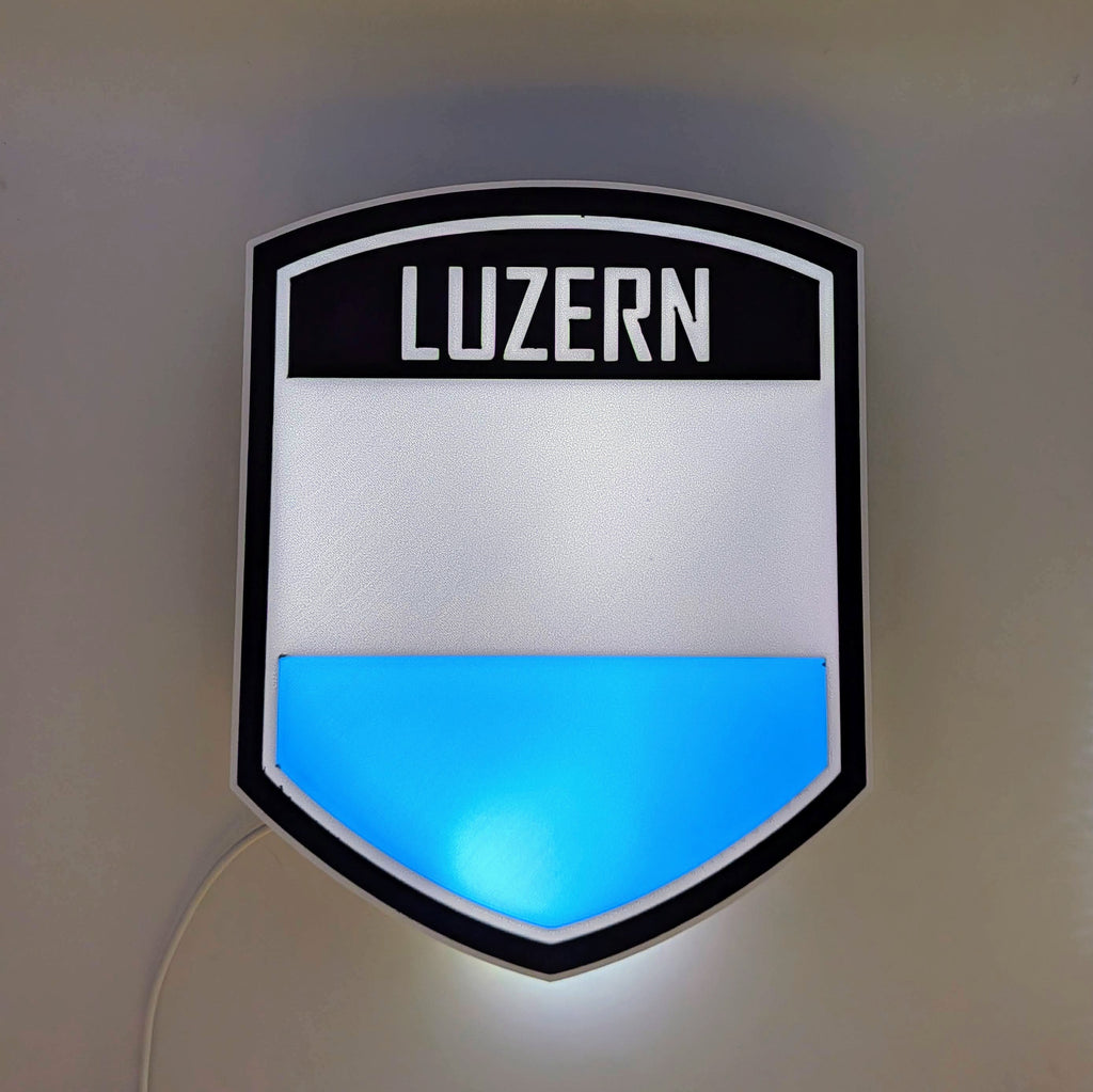 Lightbox LED Canton Lucerna – Lampada 3D da Tavolo e Parete con Stemma di Luzern