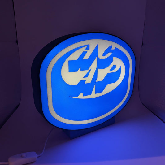 Lampada LED HCAP Ambrì-Piotta - Logo Hockey 3D - Idea regalo tifosi Biancoblù - Luce da tavolo, notturna e arredo Sporti