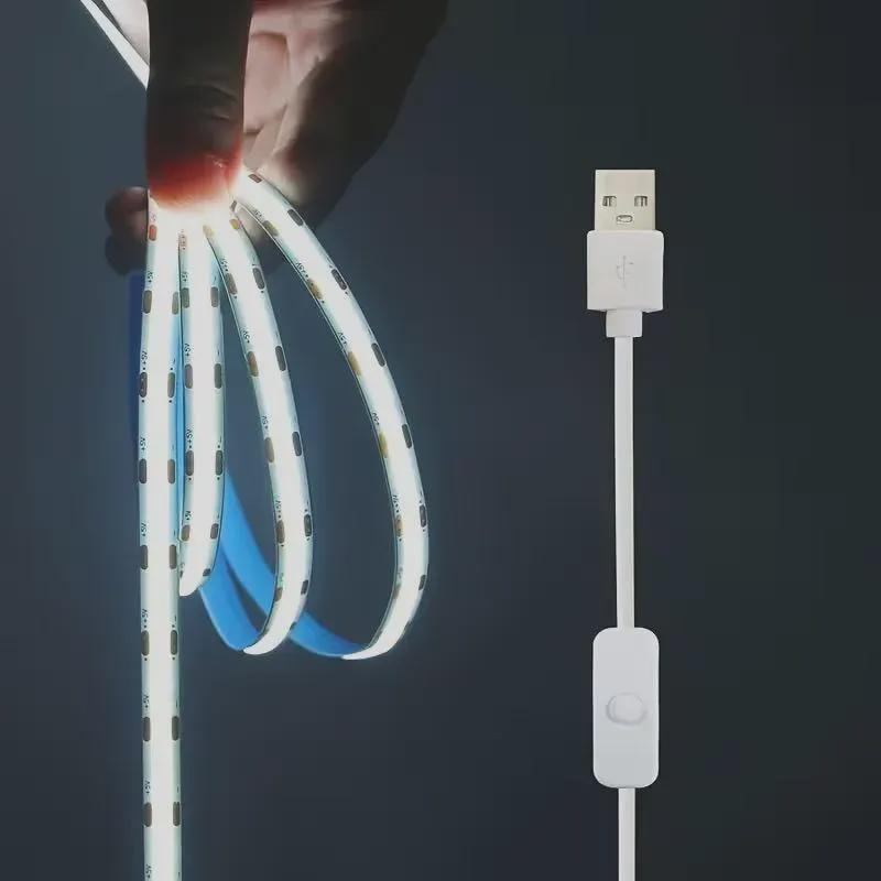 LED lightbox power cable with USB plug and inline on/off switch